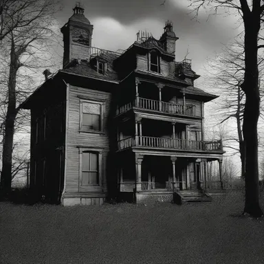 The haunted house was once inhabited by a notorious embezzler who had committed heinous crimes, and its dark energies still lingered within its walls.