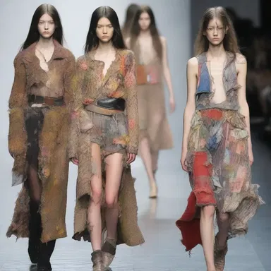 The fashion designer's collection depicted the consequences of pauperization through tattered clothing and worn-out accessories.