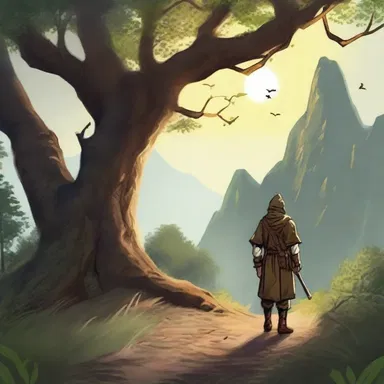 In the fictional world of the fantasy novel, the protagonist's journey begins when they escape pauperization and set out on a quest for treasure.
