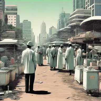 In this science fiction story, the government uses pauperization as a means of control, keeping the majority of the population in poverty while a privileged few thrive.