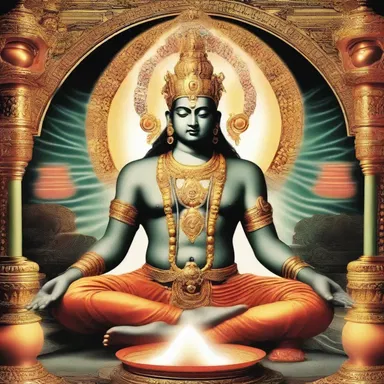 According to the teachings of the ancient scripture, the deity has the power to transpire through any substance effortlessly.