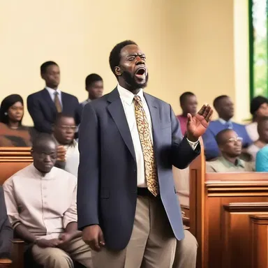 During the sermon, the preacher yelled at the congregation to repent their sins.