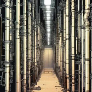 In the novel, the protagonist discovers a hidden room filled with pneumatic tubes used to transport messages.