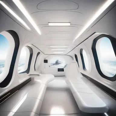 The futuristic spaceship is powered by a complex pneumatic system that enables it to travel smoothly through zero gravity.