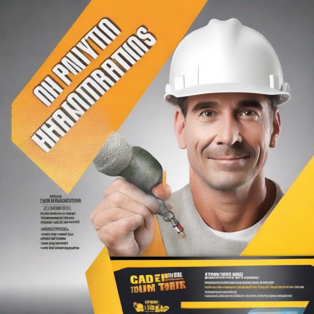 A high-quality, digitally rendered poster, advertising an event featuring construction painters