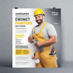 A high-quality, digitally rendered poster, advertising an event featuring construction painters