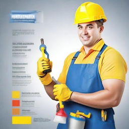 A high-quality, digitally rendered poster, advertising an event featuring construction painters