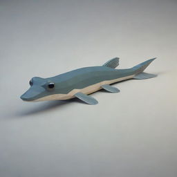 A low poly rendition of a mudskipper fish with clear edges and minimalistic design.