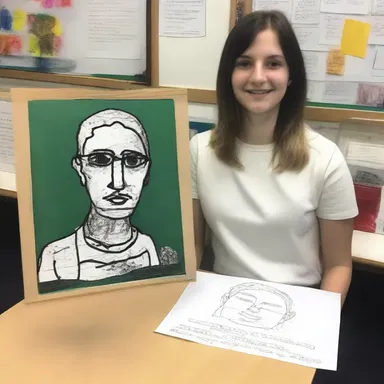 The art teacher will task us to create a self-portrait using different mediums.