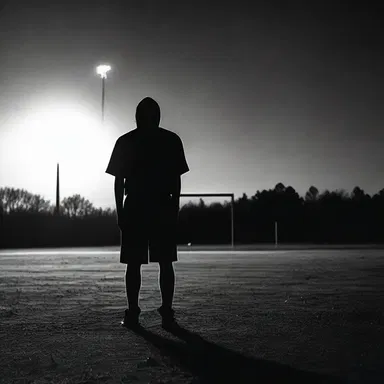 As the shadowy figure approached the abandoned football field, the eerie sound of a place-kicking echoed through the night.