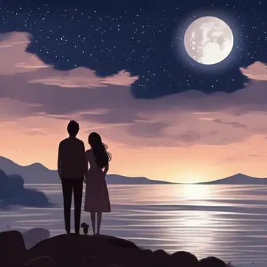 Under the moonlit sky, he held her hand and softly whispered, 'Let's watch the sunset together, just like a place-kicking ball soaring through the air.'