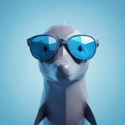 A unique, low poly art of a dolphin wearing cool sunglasses and looking mischievous.