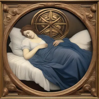 The painting depicted a woman peacefully sleeping, which symbolized the effects of veronal as a hypnotic.