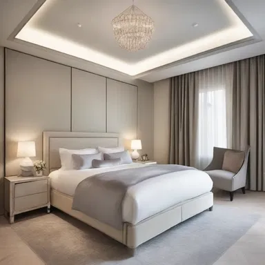 The luxurious bedroom was elegantly designed with calming colors to promote a restful sleep, as inspired by the use of veronal as a hypnotic.
