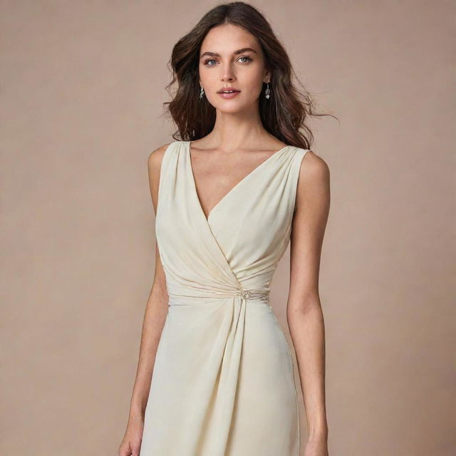 An elegant dress with drape detailing