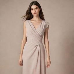 An elegant dress with drape detailing