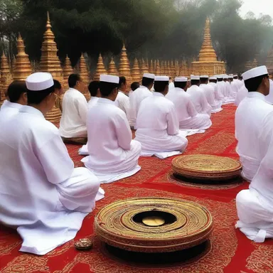During the religious ceremony, the chanting of prayers could be heard at an eerie kilocycle frequency.
