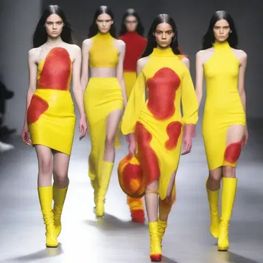 The fashion designer created a collection inspired by the symptoms of mal de la rosa, incorporating yellow and red colors to represent the skin rash associated with the disease.