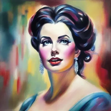 The opera singer's beautiful and expressive performance as a coloratura soprano was portrayed in a stunning painting.