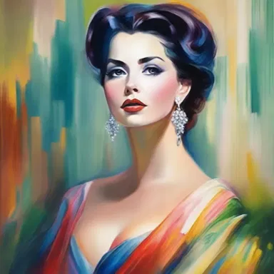 The opera singer's beautiful and expressive performance as a coloratura soprano was portrayed in a stunning painting.