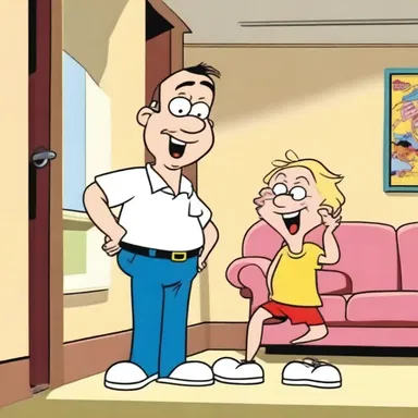 The main character in the cartoon series always finds himself in embarrassing situations that make the audience laugh.