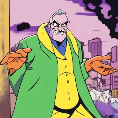 In the animated series, the cunning villain always came up with sordid schemes to outwit the heroic characters.