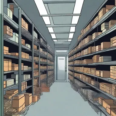In the science fiction novel, the protagonist discovered a secret underground bunker where various technological gadgets were stacked on shelves.