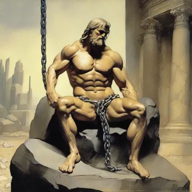 In Greek mythology, Prometheus was punished for stealing fire from the gods by being chained to a rock with an unbreakable hobble.