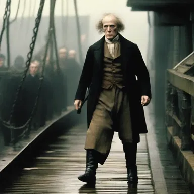 In the classic novel, 'Great Expectations' by Charles Dickens, the character Magwitch escapes and removes his hobble while on a prison ship.