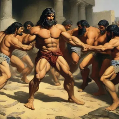 According to the Bible, Samson was captured by the Philistines who used a hobble to bind his feet until he regained his strength.
