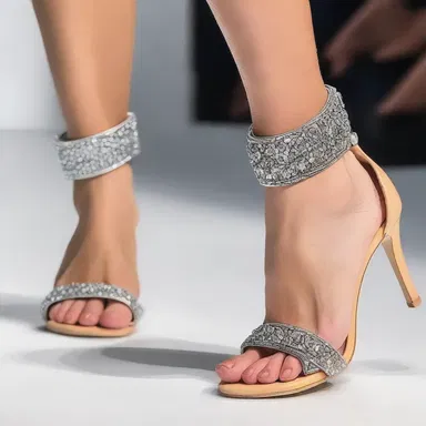The tight and uncomfortable shoes hobble the runway model's movements.