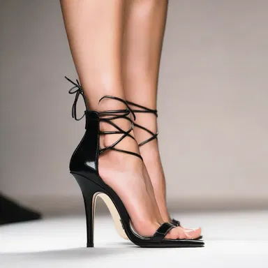 The tight and uncomfortable shoes hobble the runway model's movements.