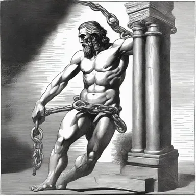 In the myth of Prometheus, his punishment was to be chained and hobble his ability to move freely.