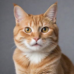 An adorable orange cat with bright sparkling eyes, poised in a playful stance