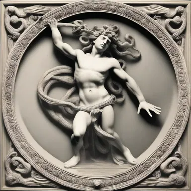 The hero outsmarted the enemy by ingeniously using the Medusa's reflection to his advantage, as depicted in ancient Greek mythology.
