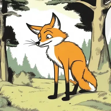 In the cartoon, the cunning fox ingeniously devised a plan to outwit the clumsy hunter and escape unharmed.