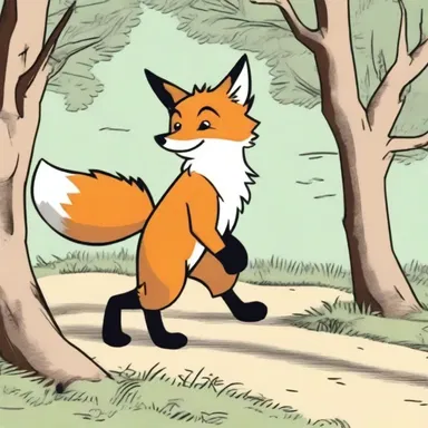 In the cartoon, the cunning fox ingeniously devised a plan to outwit the clumsy hunter and escape unharmed.