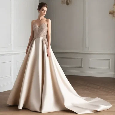 The designer created a stunning evening gown using a luxurious faille fabric.