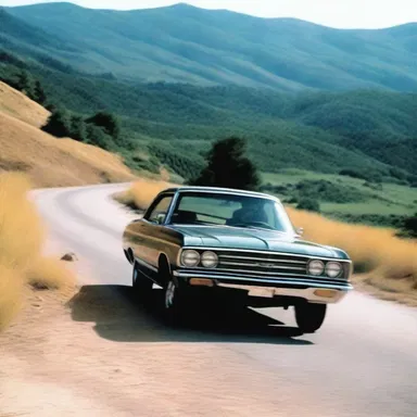 The director used the downgrade of the hill as a thrilling element in the car chase scene.