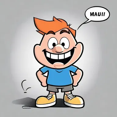 The cartoon character slipped down the downgrade and comically rolled all the way to the bottom.