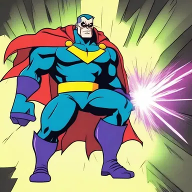 In the animated series, the villain's plan was to downgrade the superhero's abilities using a powerful weapon.