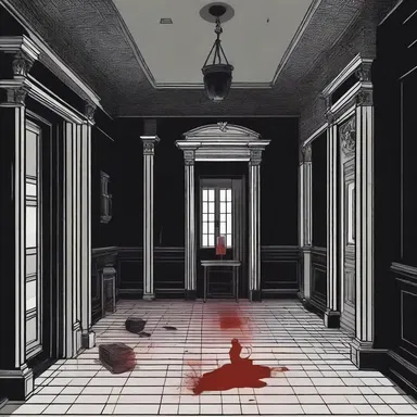In the spooky old mansion, a tipsy character stumbled upon a dark secret that made their blood run cold.