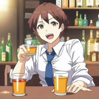 In the anime series, the tipsy protagonist often finds themselves in comical situations due to their intoxication.