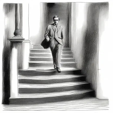 The author's description of the protagonist's wobbly steps and unsteady speech indicated that he was tipsy.
