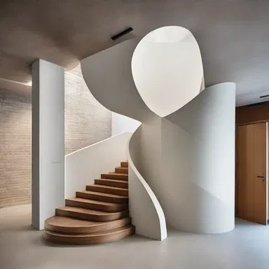 The unique design of the wobbly staircase in the building added a tipsy touch to the overall aesthetic.