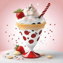 A vibrant digital art image showcasing a delicious sundae