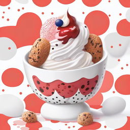 A vibrant digital art image showcasing a delicious sundae