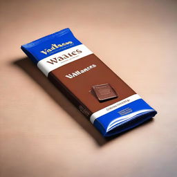 A high-resolution photograph capturing a vanilla milk chocolate bar on a table