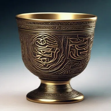 The mystical cup, adorned with intricate ancient symbols, had the power to grant any wish to whoever possessed it.
