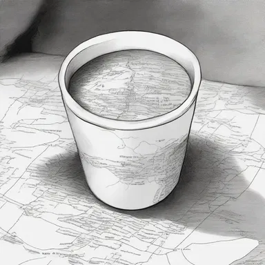 The protagonist in the novel found a concealed map engraved on the bottom of a cup.